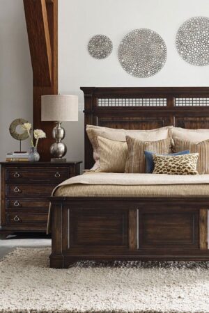 Elegant Bed Set with Side Tables and Dressing Table with Mirror