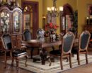 Luxury Dark Brown Dining Table Set with 6 Chairs