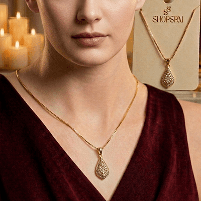 Gold Plated Pear Drop Pendant